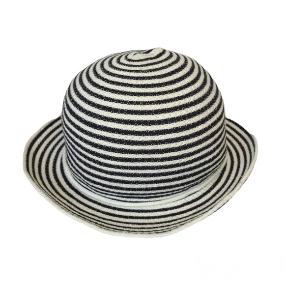 Jacyln Smith Womens Sun Beach Summer Blue Stripe Corded Floppy Hat - Picture 3 of 8